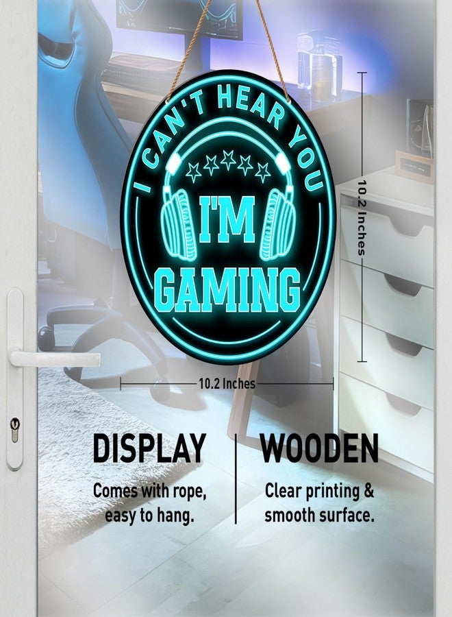 HSNBT Funny Gaming Room Door Sign, Gamer Room Decor for Teen Boys Son Bedroom Playroom Man Cave Wall Hanging Sign Christmas Birthday Gift for Game Lover Gamer, I Can't Hear You I'm Gaming - Image 2